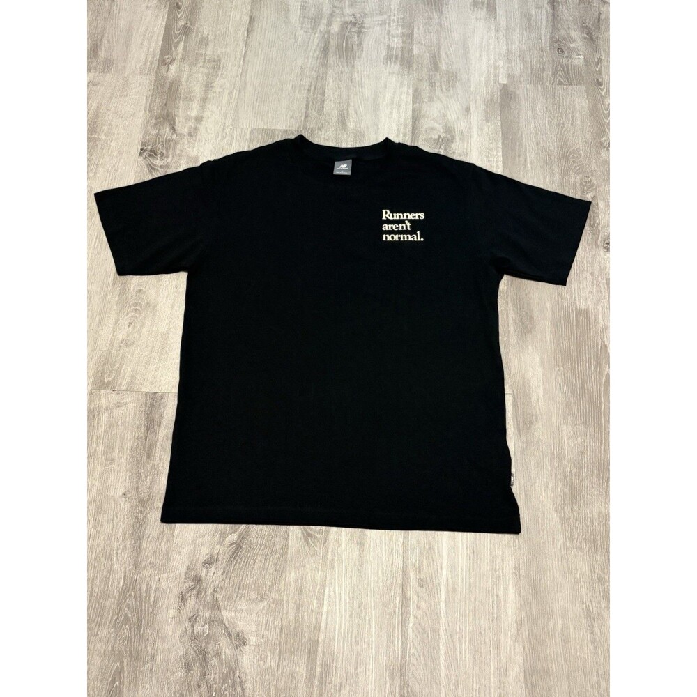 NEW BALANCE T-Shirt Men's L Black Runners Aren't Normal Short Sleeve Crew Neck